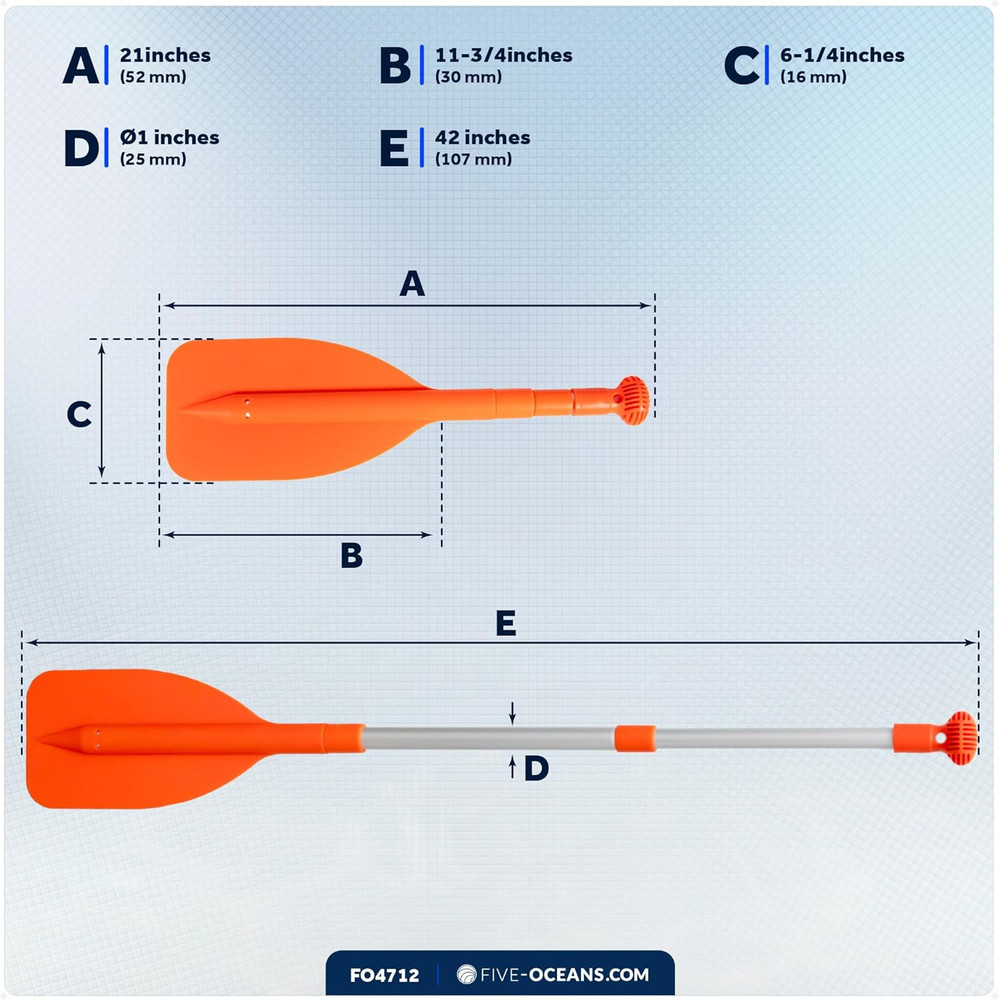 Emergency Telescoping Paddle, Boat Paddles, Floating Orange Paddle, Extends from