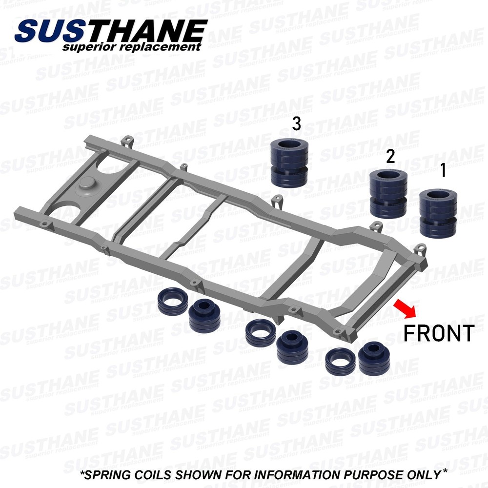 Complete Front & Rear Body Cab Mount Bushing Kit 12 pcs in High Grade Polyure...