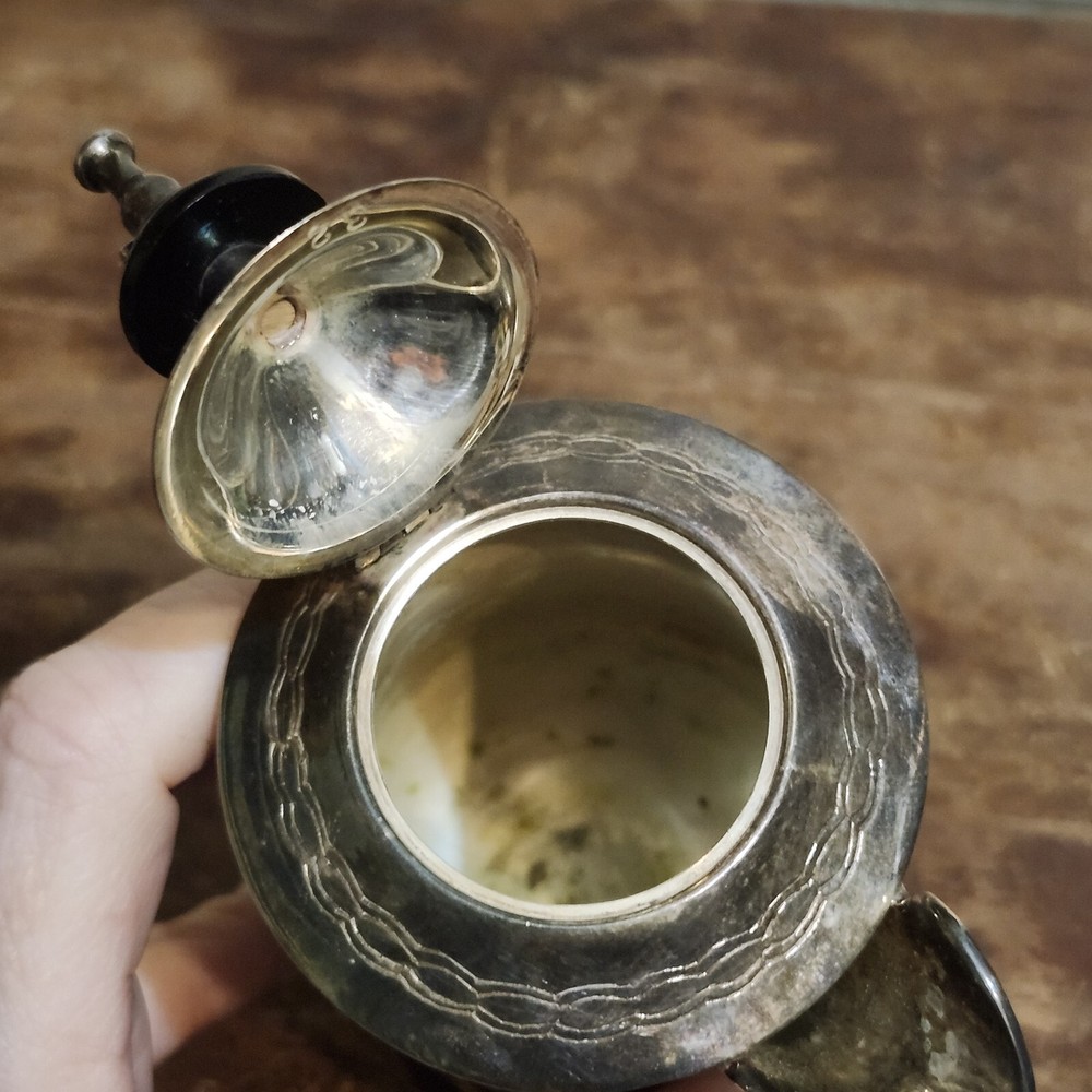 Vintage Individual Coffee Tea Pot EPNS India Etched Teapot Silverplate