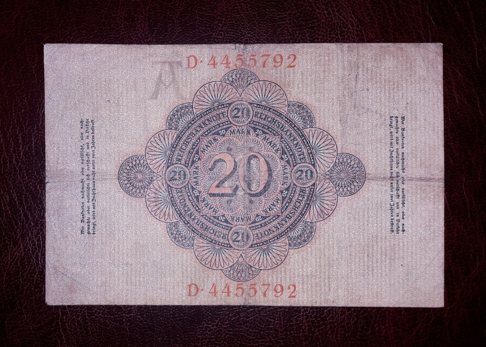 Germany 20 mark banknote,1908year(normal condition)