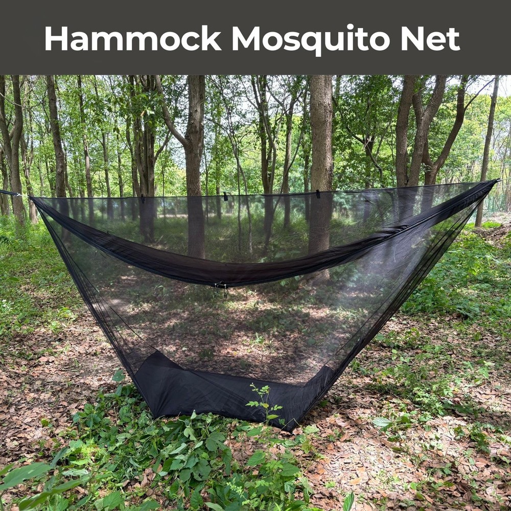 onewind Hammock Mosquito Net, Camping Bug Net with Black - With Floor