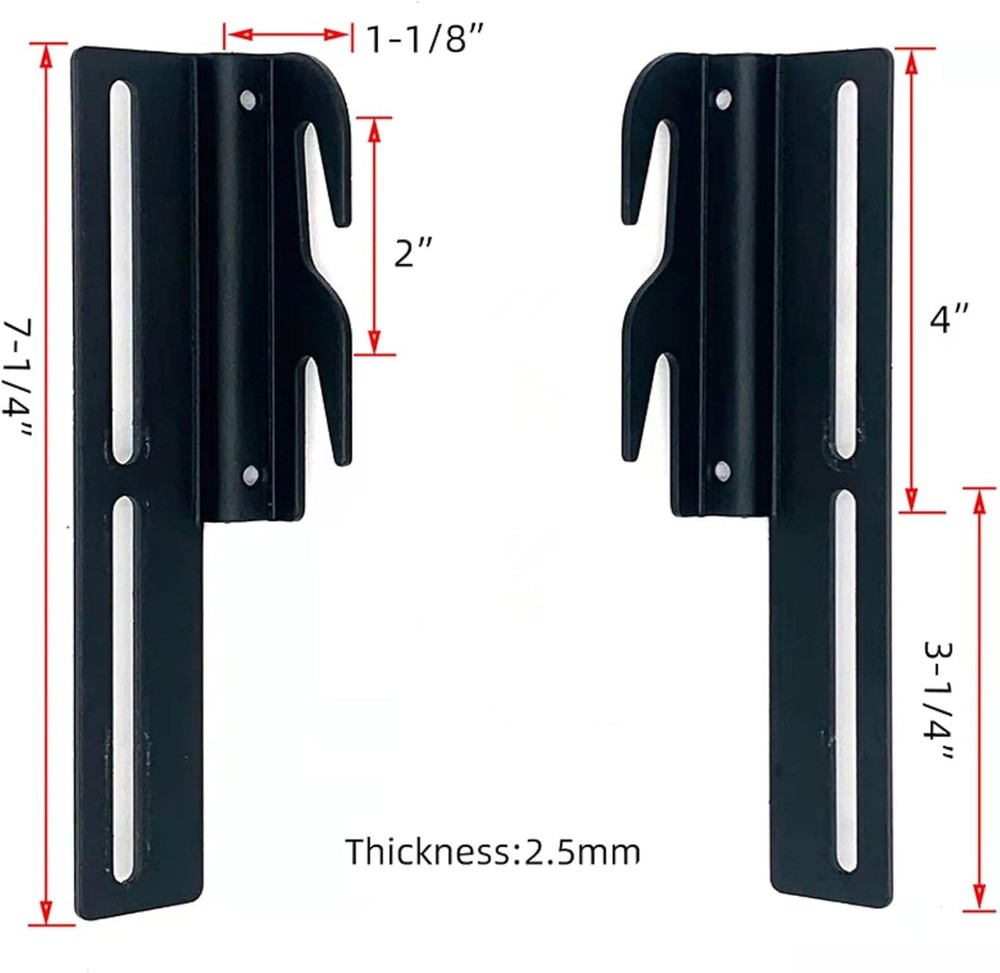 Headboard Adapter Brackets, Bed Frame Hooks, Black