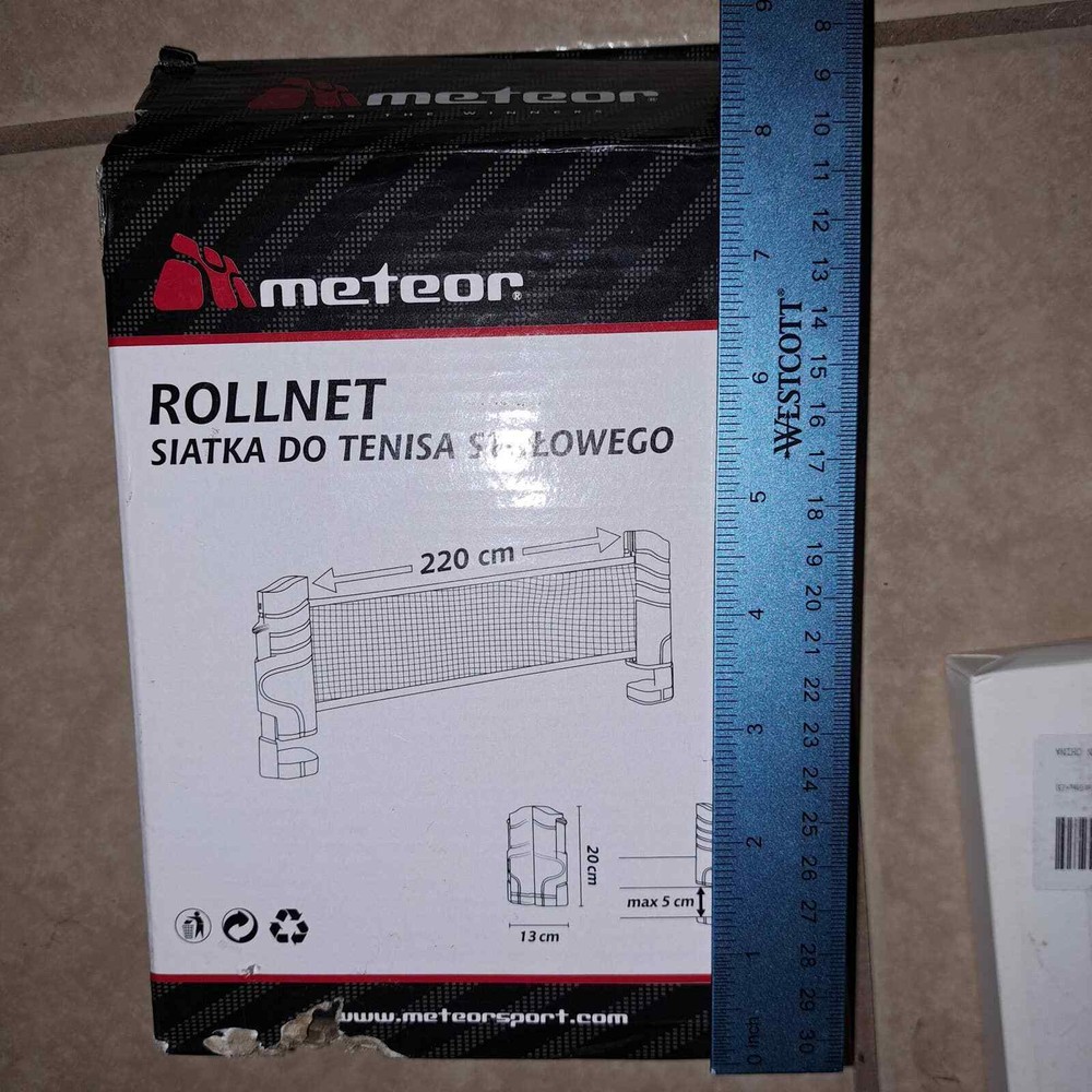 Meteor Table Tennis Nets Extendable Black - Retractable Net 220 x 14.5 cm