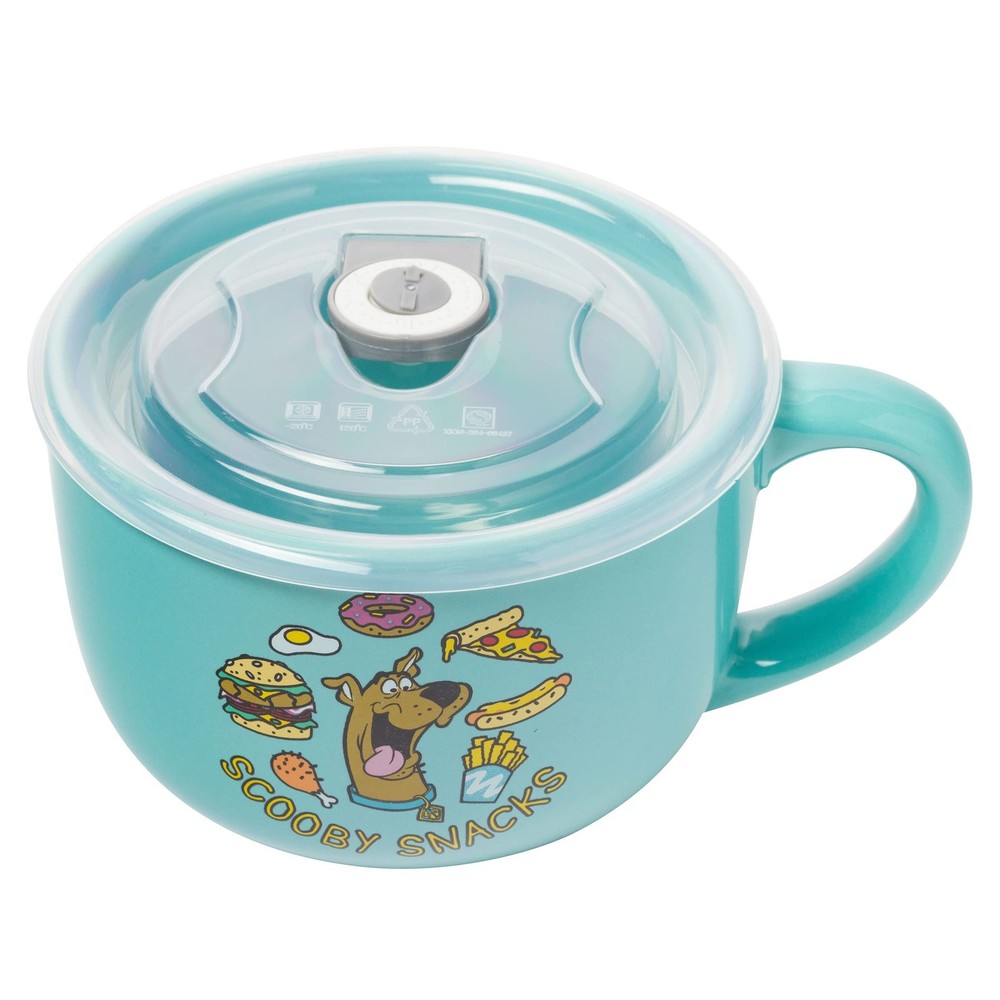 Silver Buffalo Scooby Doo Scooby Snacks Ceramic Soup Mug with Vented Plastic ...