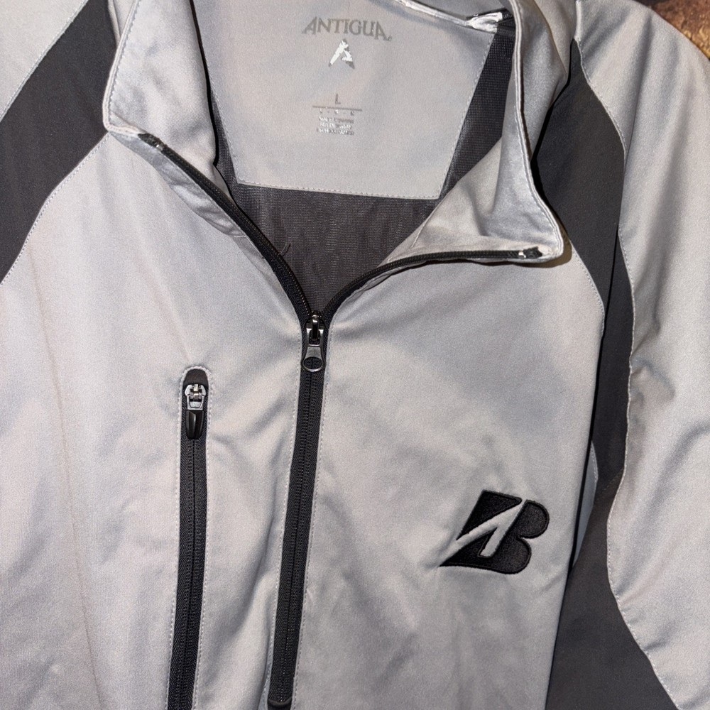 Antigua Rendition Zip Golf Jacket Bridgestone Logo Size L Excellent Shape