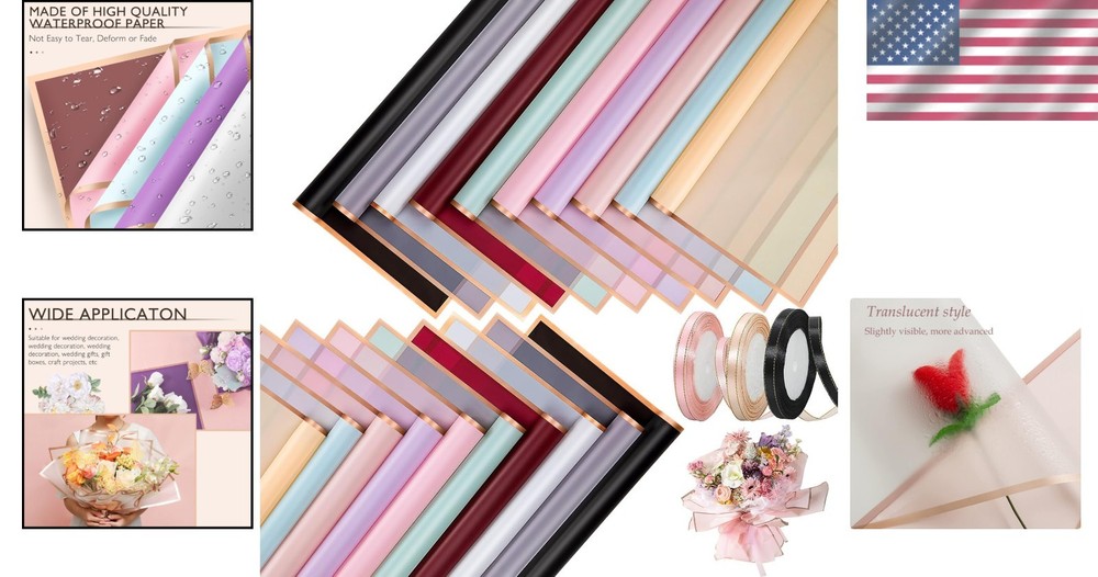 100 Sheets Flower Wrapping Paper Set