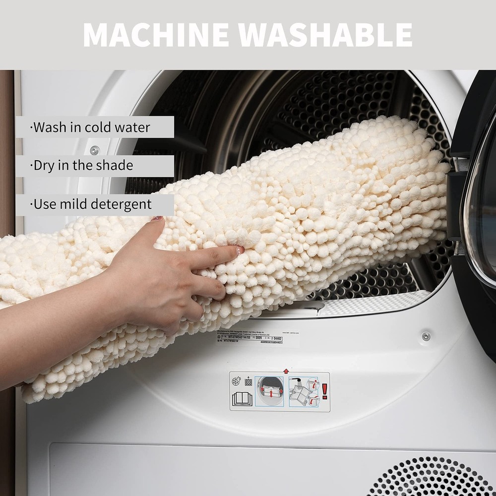 Bathroom Rug Sets 2 Piece Extra Thick Chenille Mats Fluffy Soft Absorbent Non...