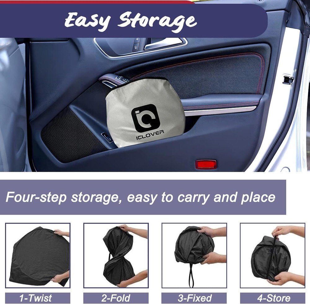 Car Windshield Sun Shade Visor Foldable Front Window UV Rays Protection US Flag