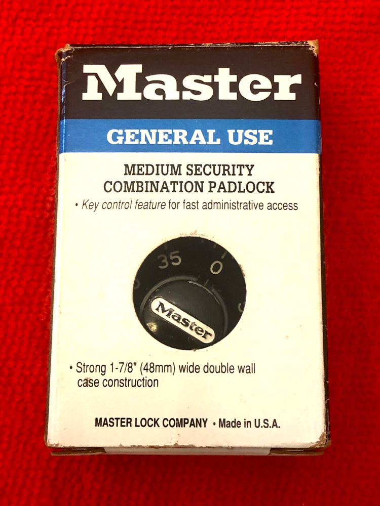 Vintage *NEW* Master Lock 1525 Padlock Combination Lock With Code Paper