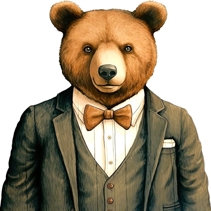 30 Custom Business Suit Bear Personalized Address Labels