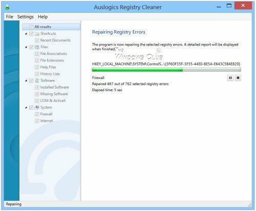 Auslogics Registry Cleaner