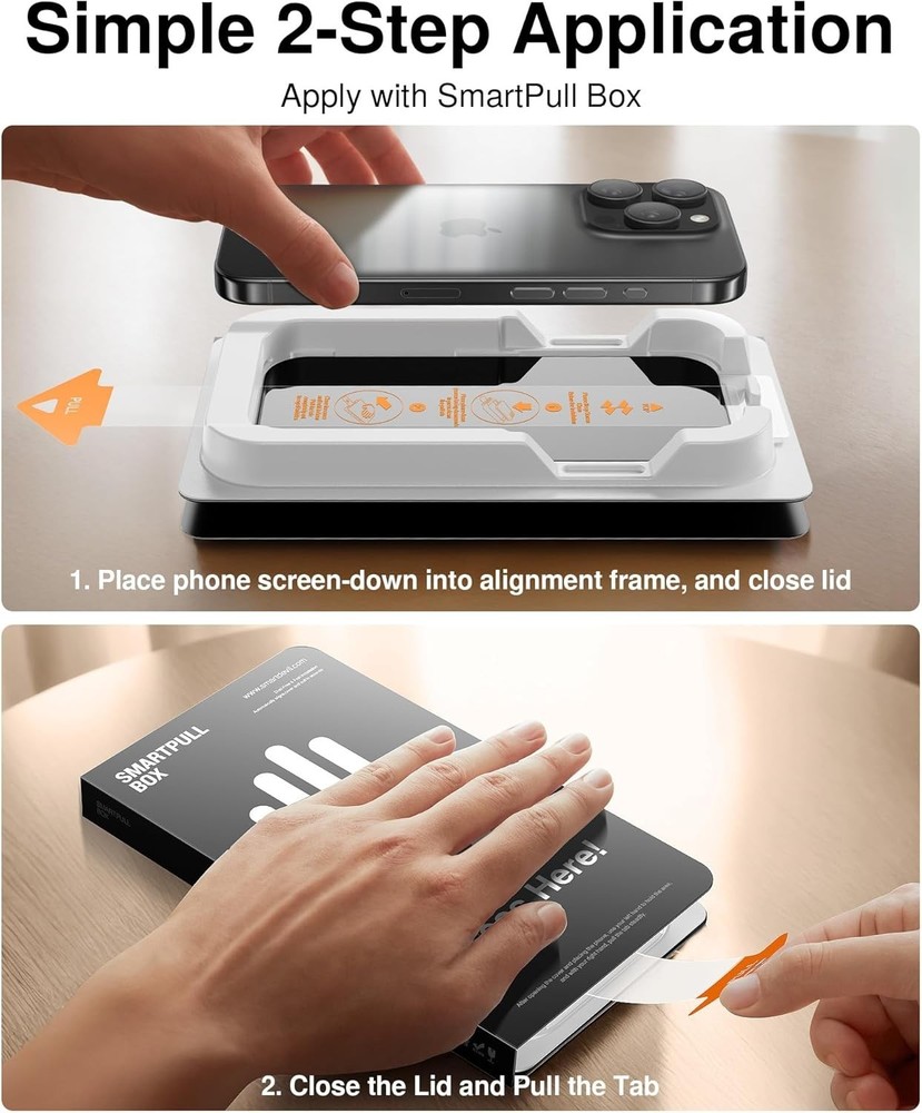 SMARTDEVIL 2 Pack for iPhone 15 Pro Privacy Screen Protector, Military Grade Sha