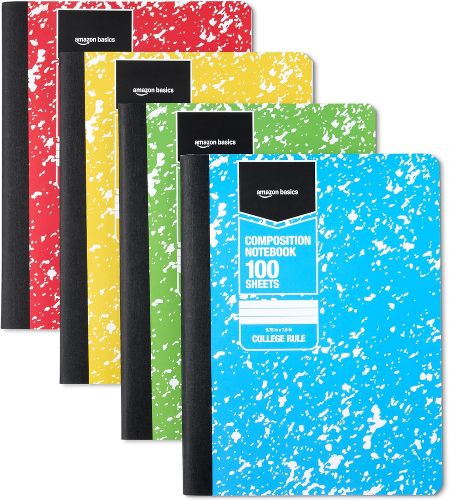 Composition Notebook, College Ruled, 100 Sheets, 9.75" X 7.5", Assorted Marble C
