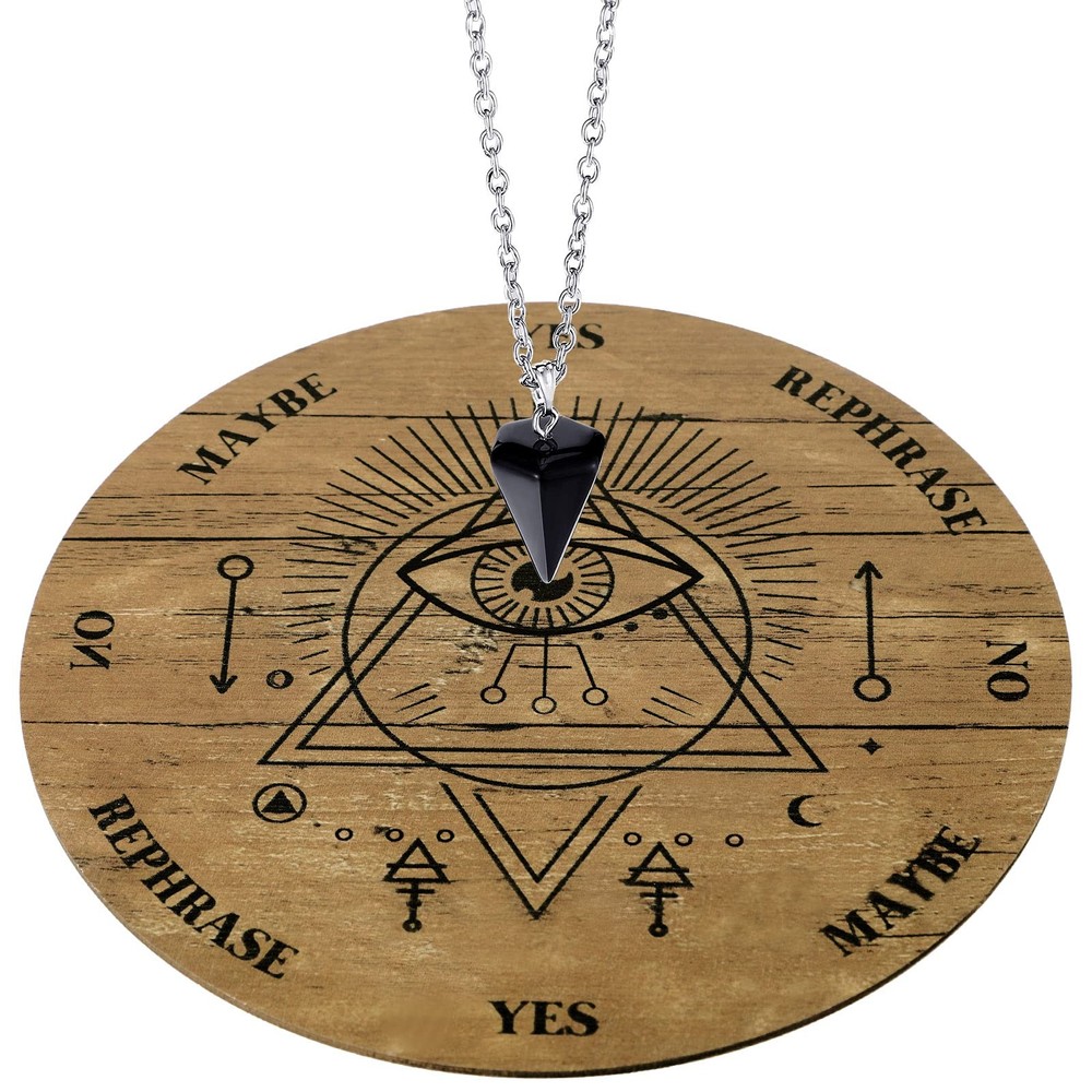 Jetec Wooden Pendulum Board Dowsing Divination Pendulum Witchcraft Alt