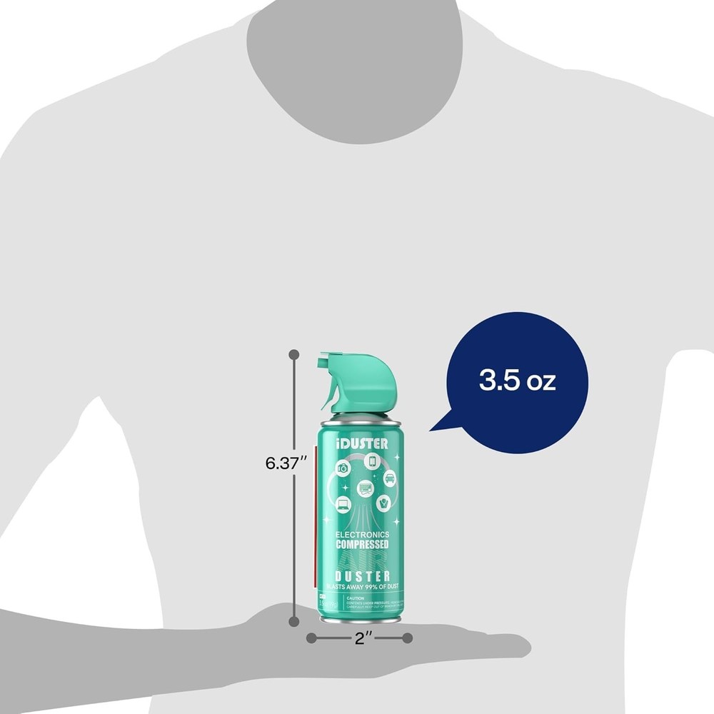 High-Pressure Compressed Air Duster for Electronics - 3.5 oz Precision Cleaning