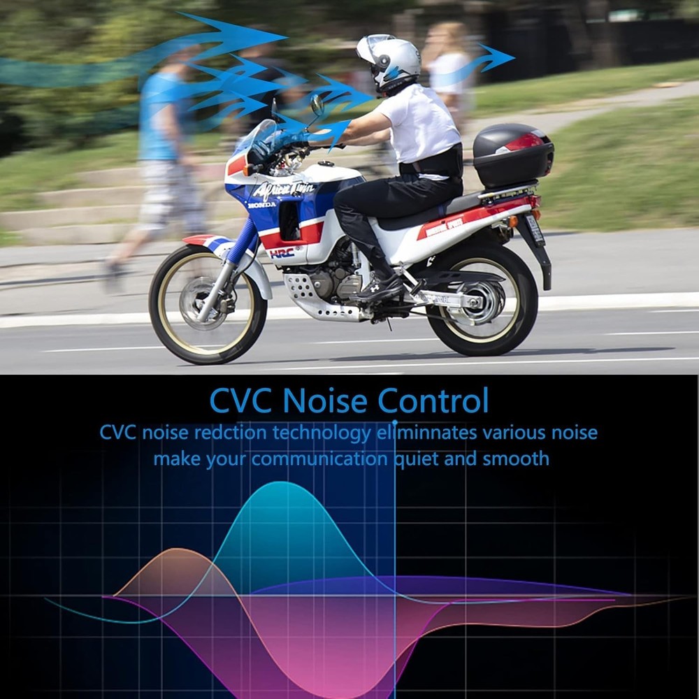 Motorcycle Headset E1 Helmet Intercom Headset with CVC Noise Cancellation Ste...