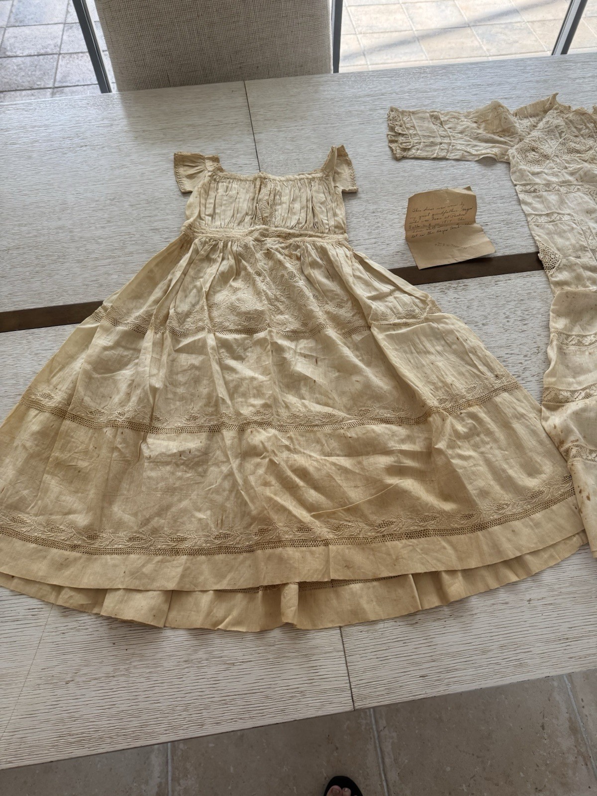 Pre Civil War 2 Childs Baby Dress Early Settler Packers Falls New Hampshire 1817