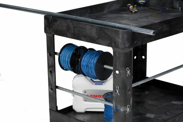 Rubbermaid Fg452088bla Plastic Utility Cart With Deep Lipped Plastic Shelves,