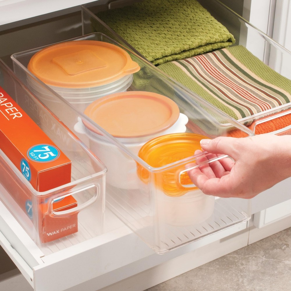 iDesign Plastic Stackable Pantry Bin - Storage Bin with Handles for Cabinets ...