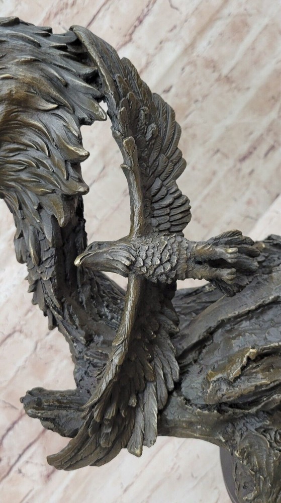 Hot Cast Bronze Eagle Head by Milo: Handcrafted Statue, Fine Artwork Decor
