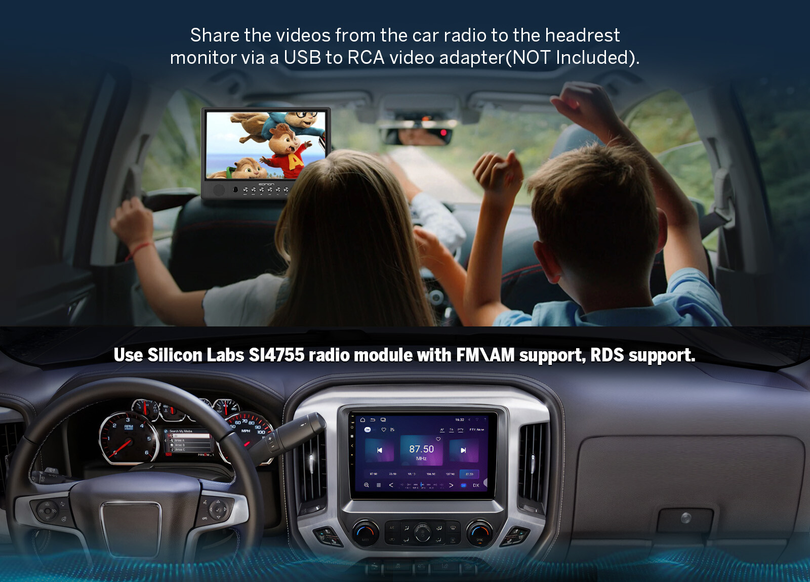 Android 13 10.1" Car Stereo GPS CarPlay For Chevy Silverado GMC Sierra 2014-2018