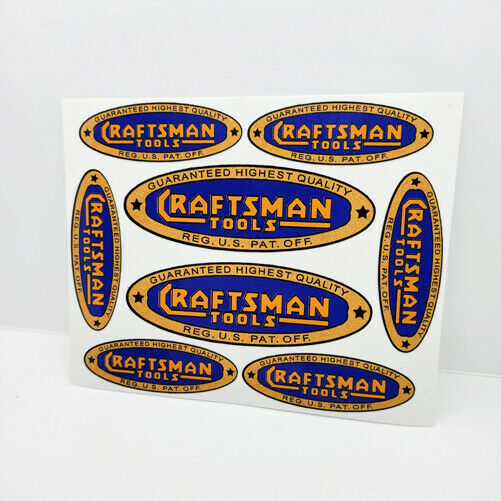 CRAFTSMAN TOOLS 1930's Vintage Style DECALS, 2 Inch & 3 Inch, Vinyl STICKERS