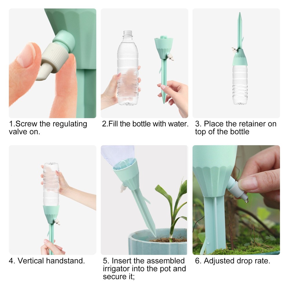 20x Plant Self Watering Spikes Automatic Irrigation Drip System Adjustable Valve