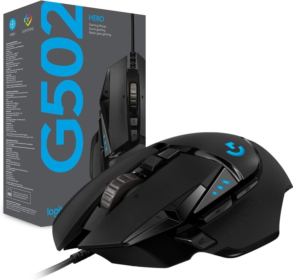 Logitech G502 Hero: High-Performance Wired Gaming Mouse with Touch Scroll & RGB