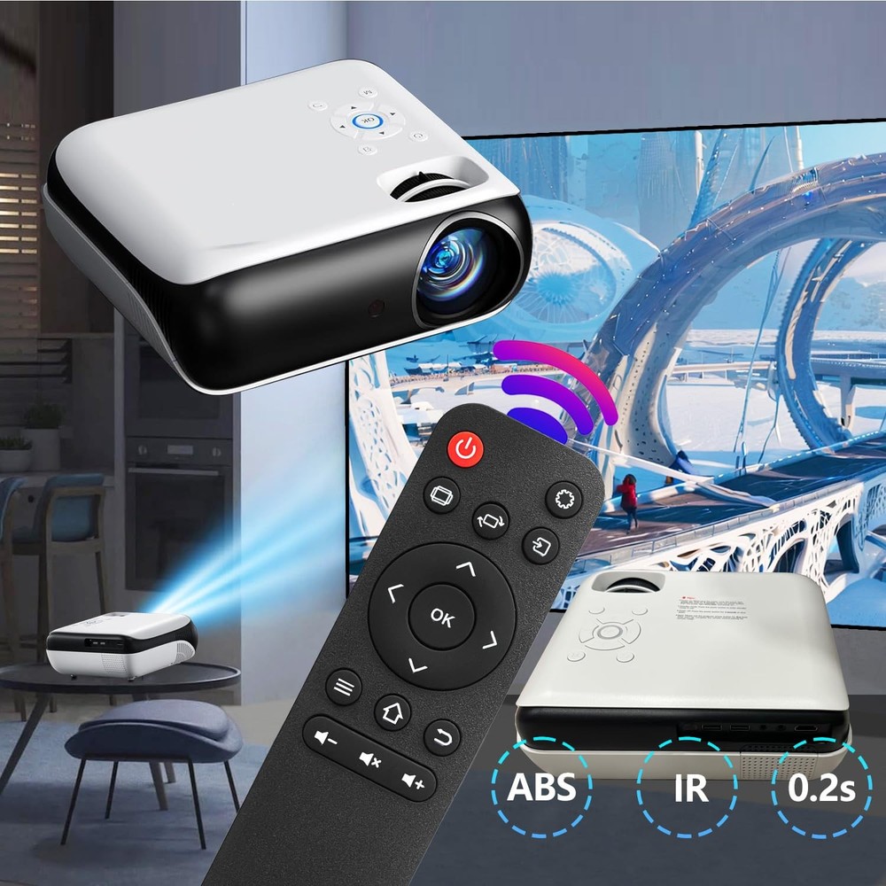 Molgoc Replacement Remote for Mini Projector,Compatible with HAPPRUN H1 black