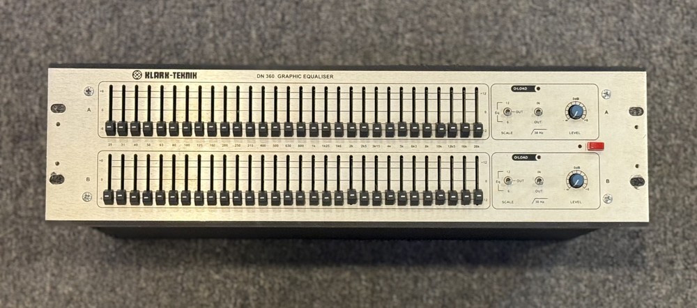 Klark Teknik DN360 2 Channel 30 Band Graphic EQRack Mount Equalizer Processor
