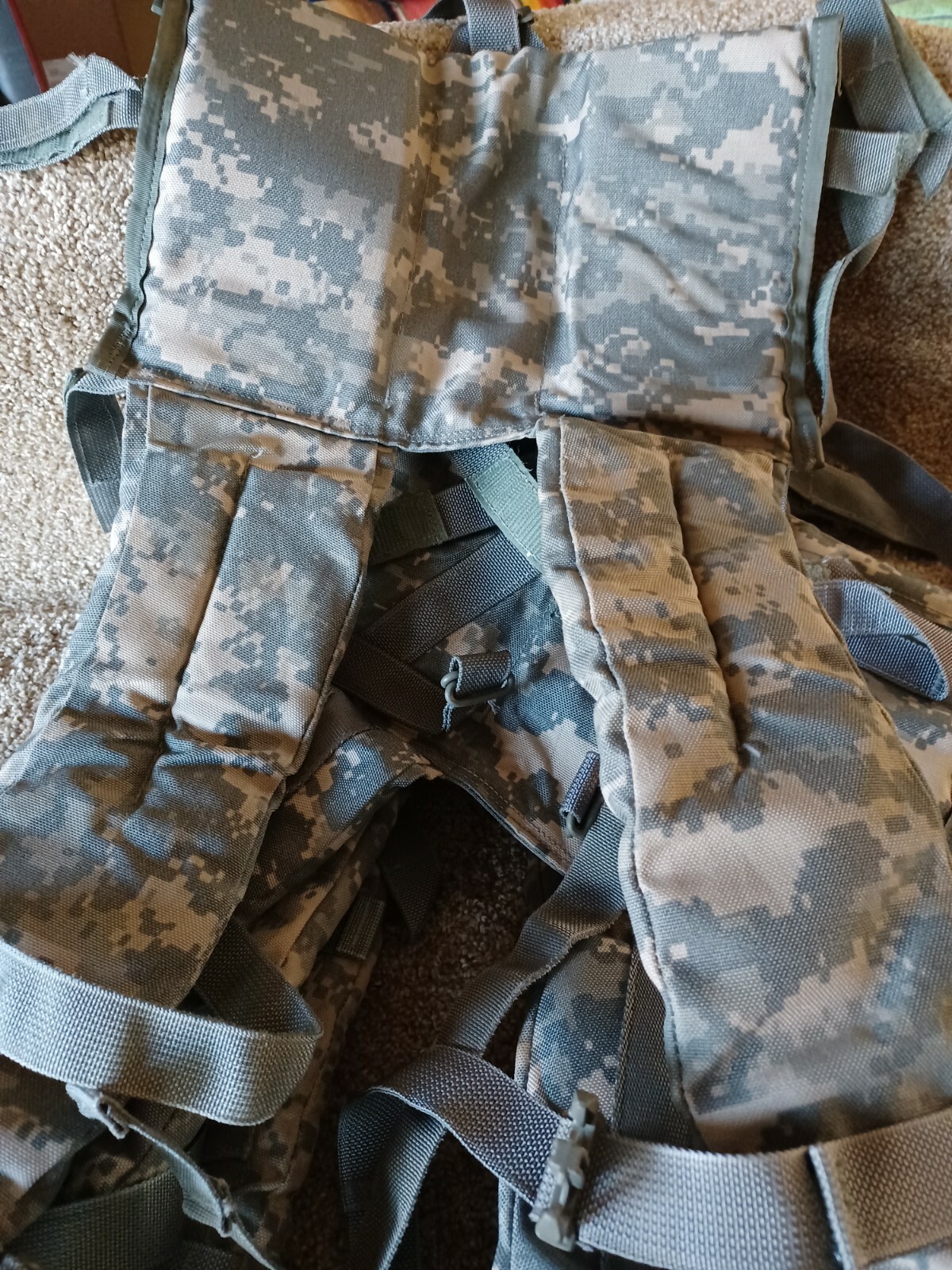 Molle II ACU Enhanced Camo Ruck Sack Shoulder Straps with Quick Release Lowers