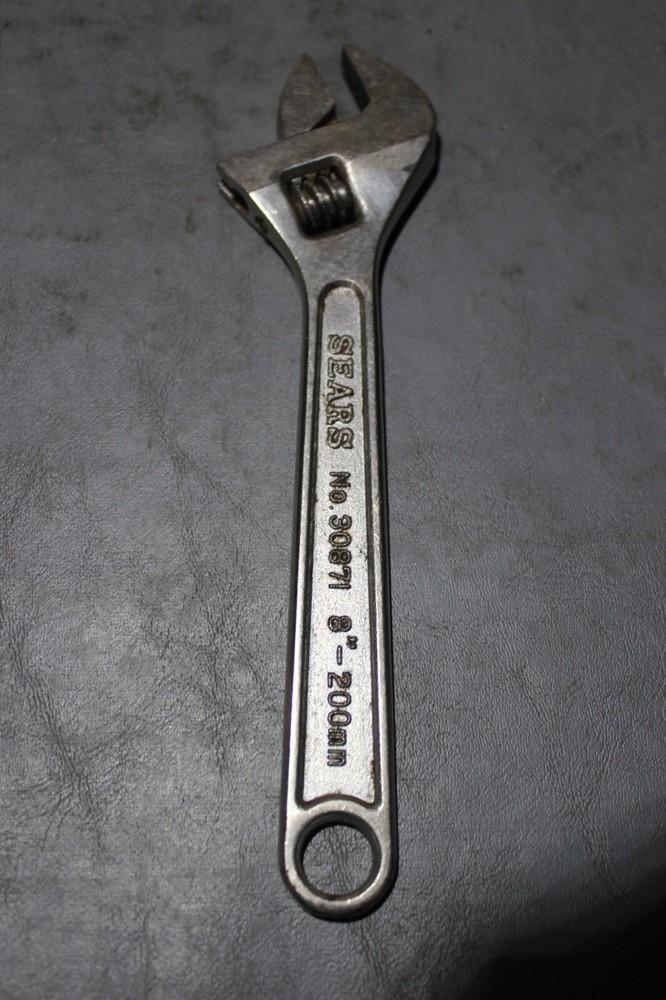 Used Sears Adjustable Wrench 30871 8"-200mm