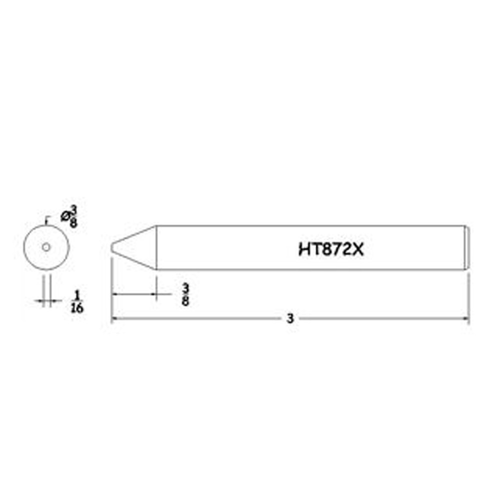 Hexacon HT872X 3/8" Sharp Conical Soldering Tip