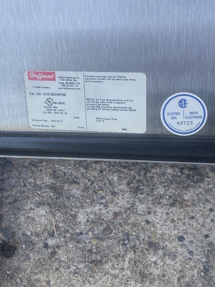 Hoffman A1212CHNFSS Stainless electrical box enclosure w/Extras. CHEAP!