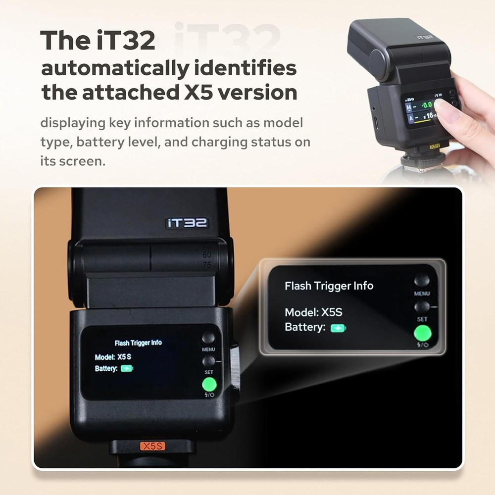 GODOX IT32 TTL Camera Flash with X5 Wireless Flash Trigger Compatible with X3,X3