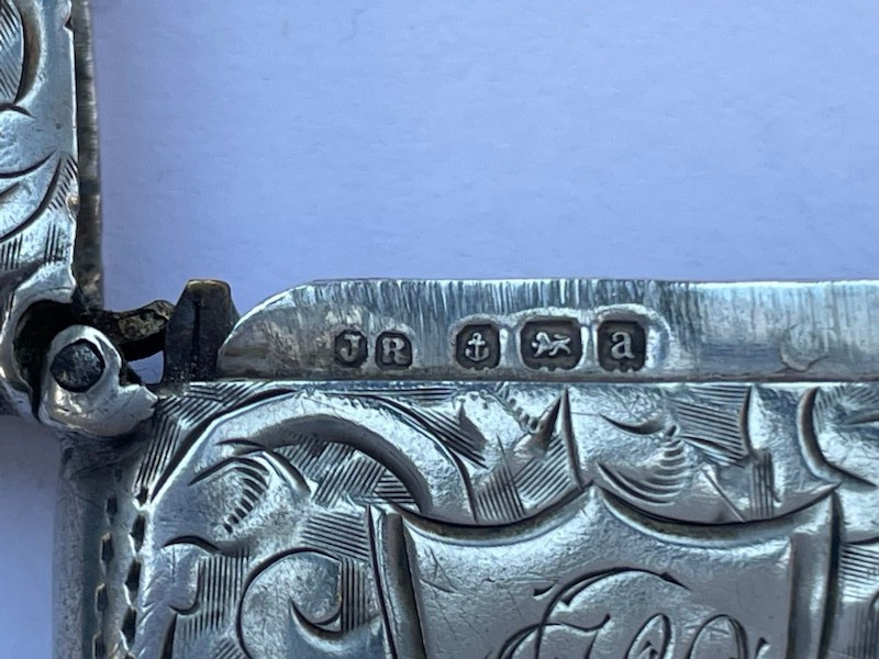 Silver vesta case 1900 John Rose no. 48