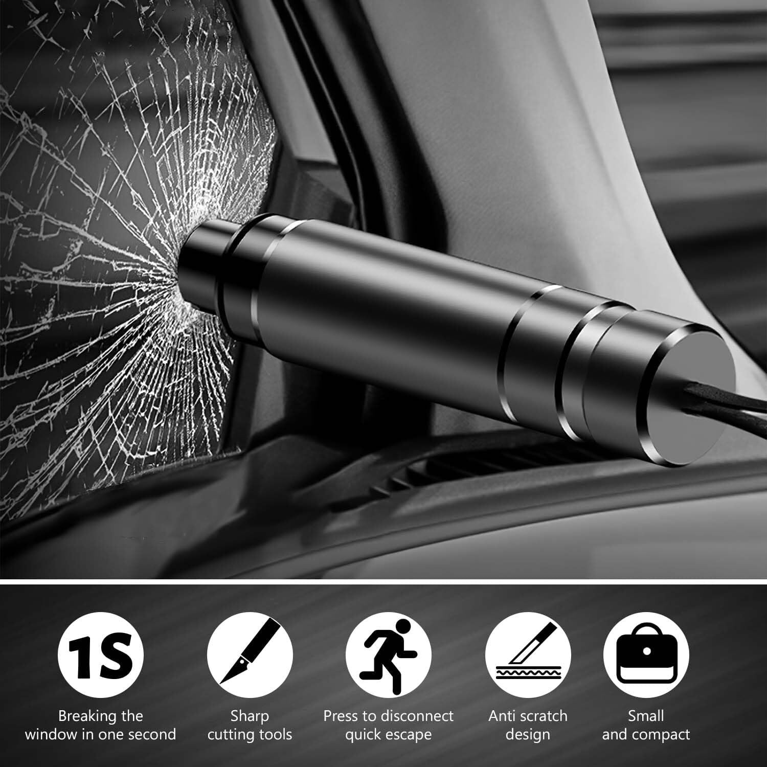Car Safety Hammer Window Glass Breaker Seat Belt Emergency Escape Cutter Tool
