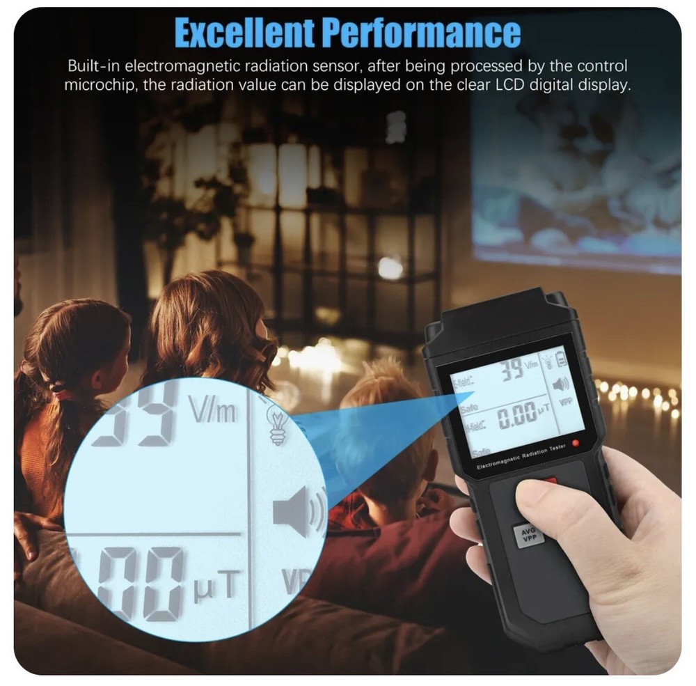 Digital LCD EMF Meter Electromagnetic Radiation Detector Tester Geiger Counter