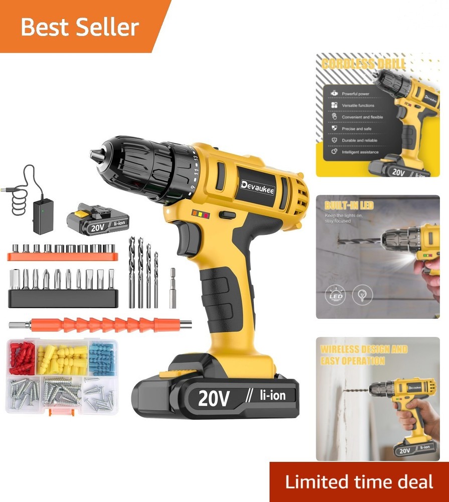 Compact 20V Electric Drill with 2 Speeds & Keyless Chuck - Ultimate Power Tool