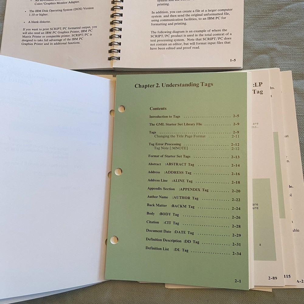 IBM Software Script/PC Book 1 2 3 1st Edition 1984 How To Quick Reference Manual