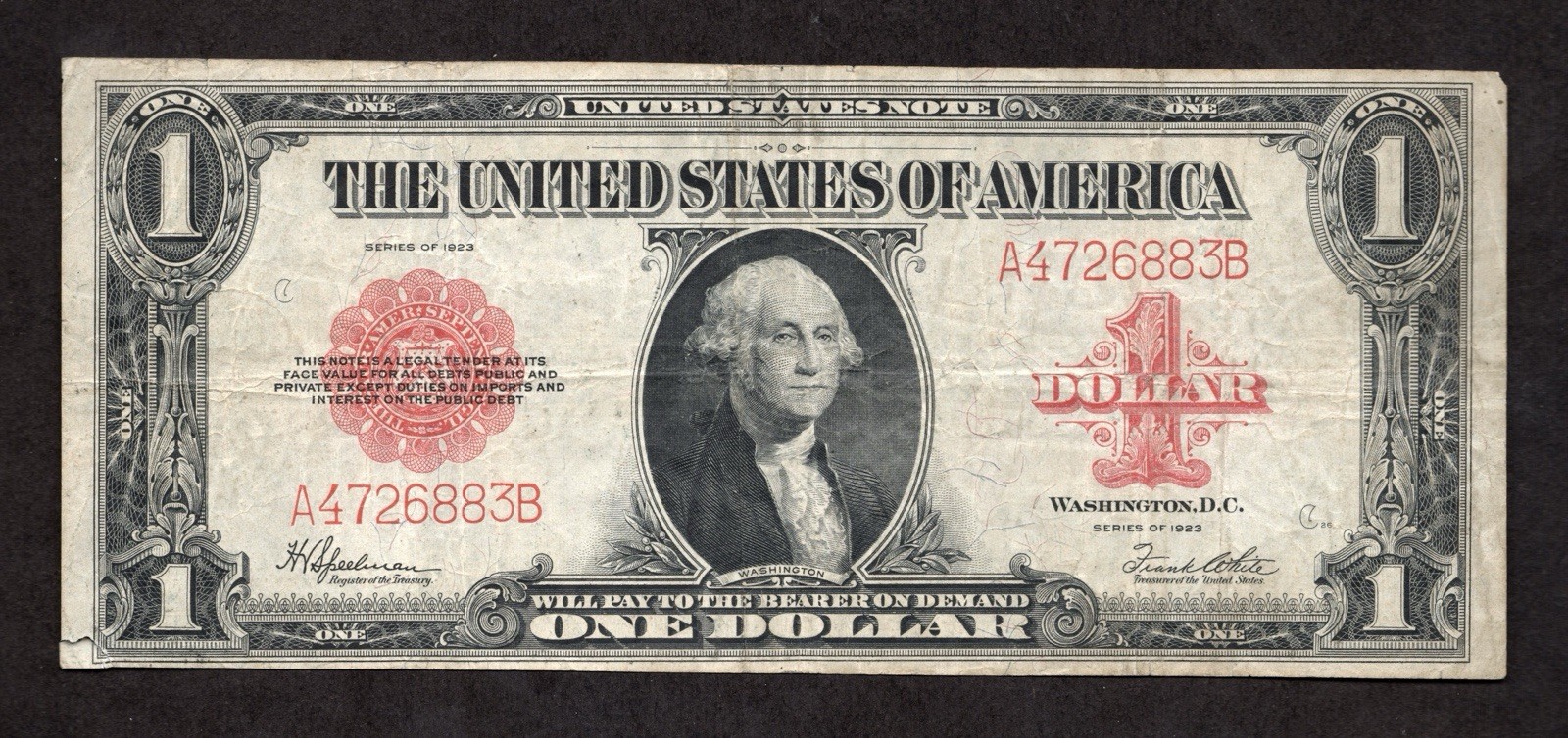 1923 $1 Legal Tender Note Fr. 40 - VF Details