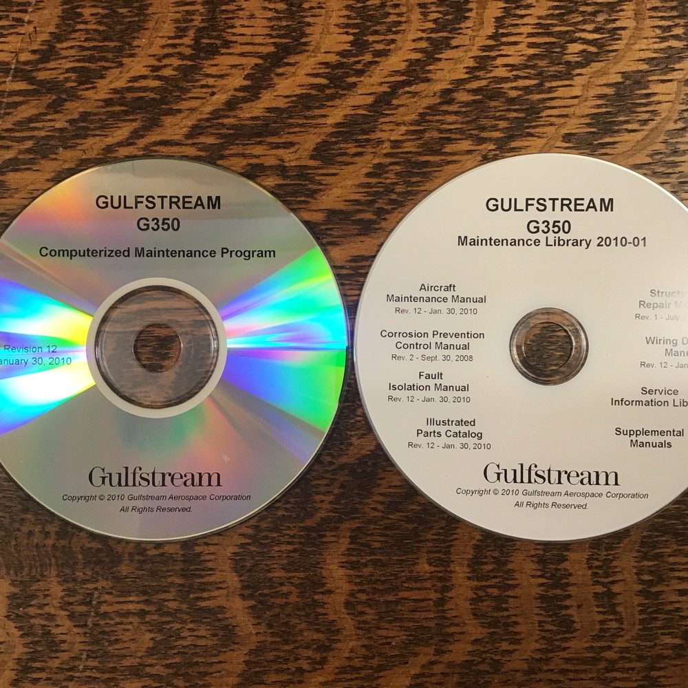 Gulfstream G-350 Maintenance Library CD's