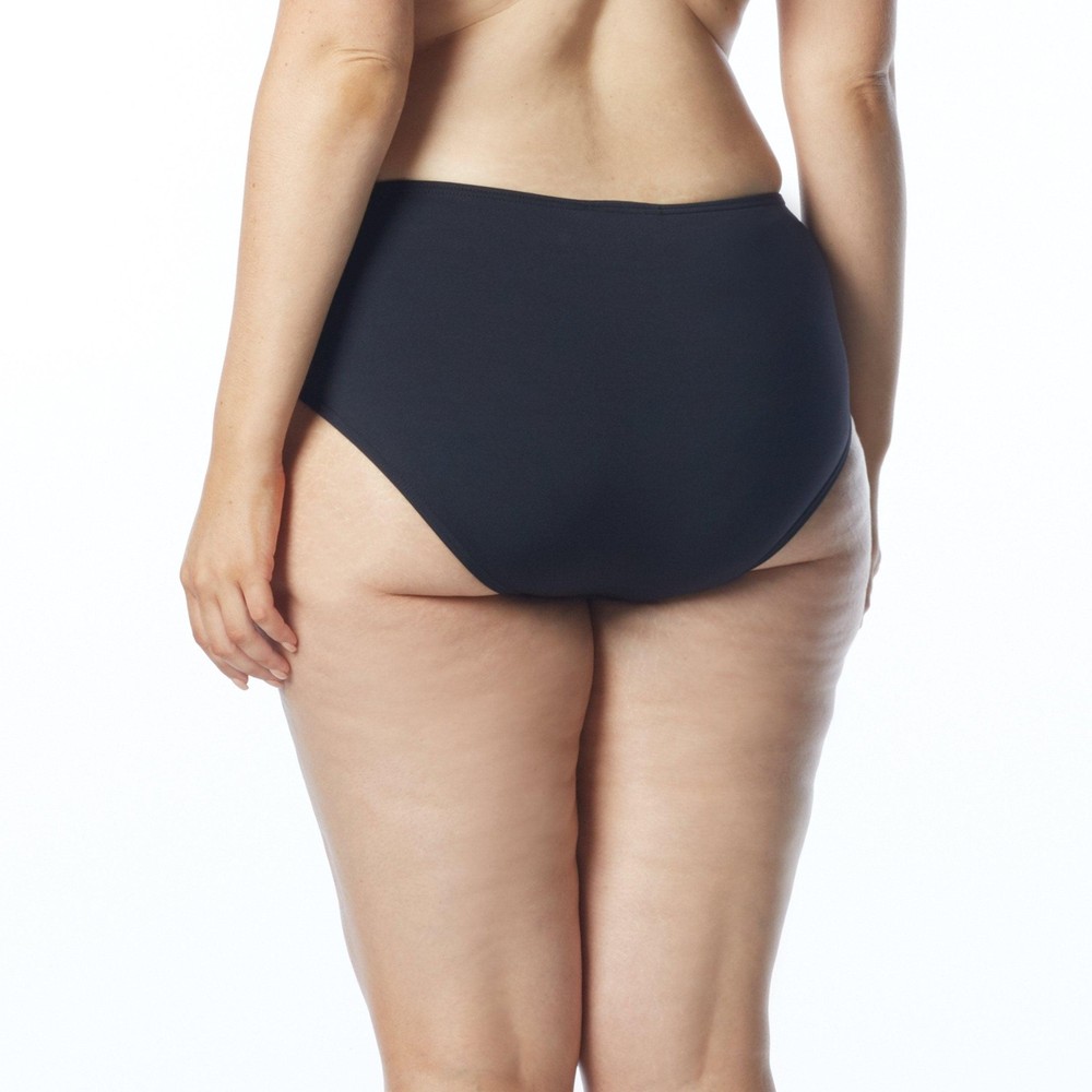 Coco Reef Plus Size Classic Solids Black High Waist Bikini Bottom