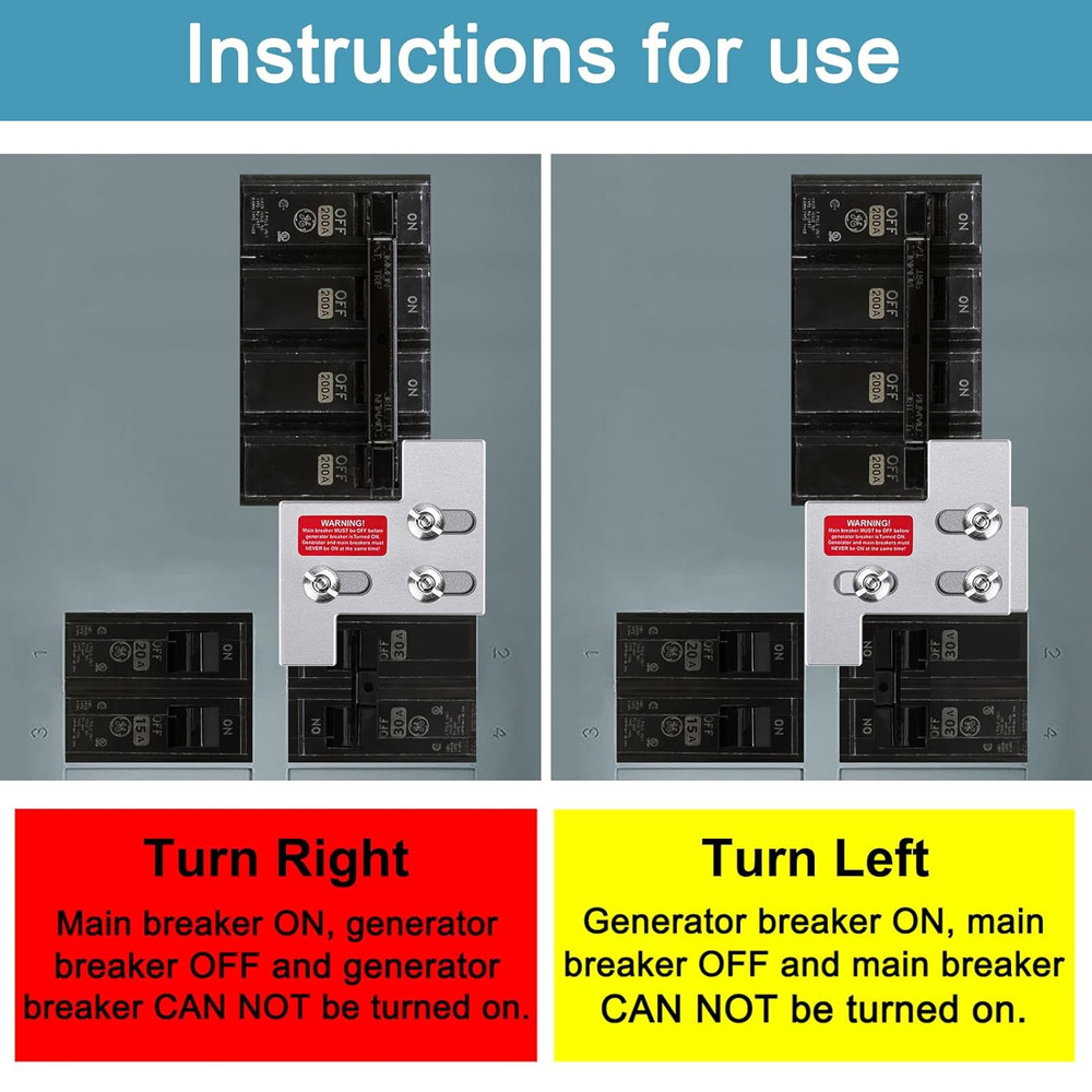 Generator Interlock Kit for GE 150/200 Amp Panels Safe Power Transfer Switch