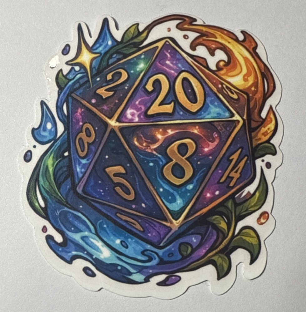 MTG: Magic the Gathering Single Sticker. Galaxy Mana Style D20, New.