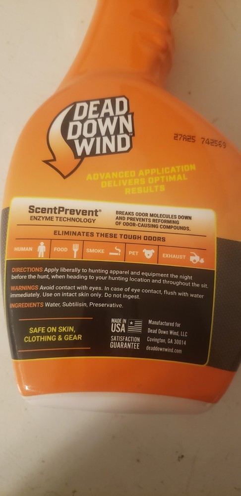 Dead Down Wind Odor Eliminating Unscented 32oz Evolve Field Spray +3 Refills