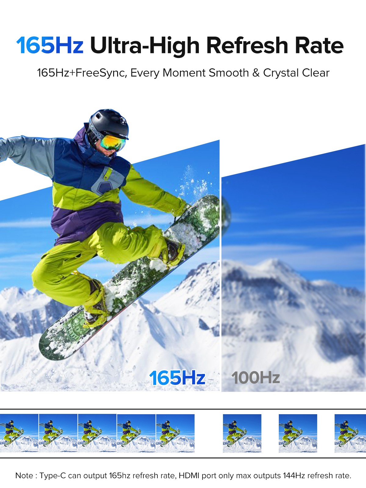 UPERFECT 24.5" 165Hz 2560x1440 Gaming Monitor 2K Touchscreen Portable Monitor