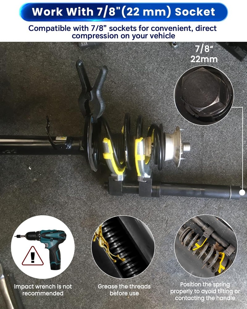 ATPEAM Macpherson Strut Spring Compressor Kit Universal Interchangeable Fork...