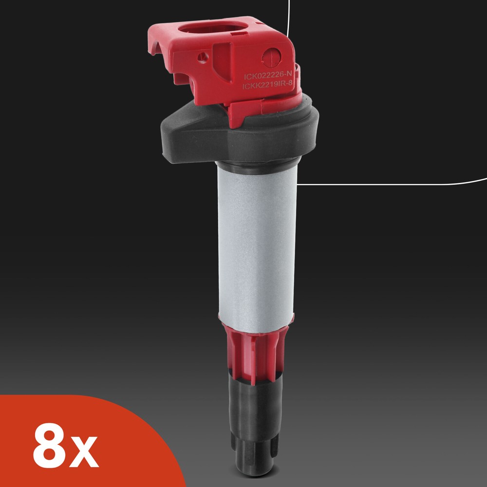 8x Red Ignition Coil & IRIDIUM Spark Plug Kits for BMW E60 545i E63 E64 E65 E66