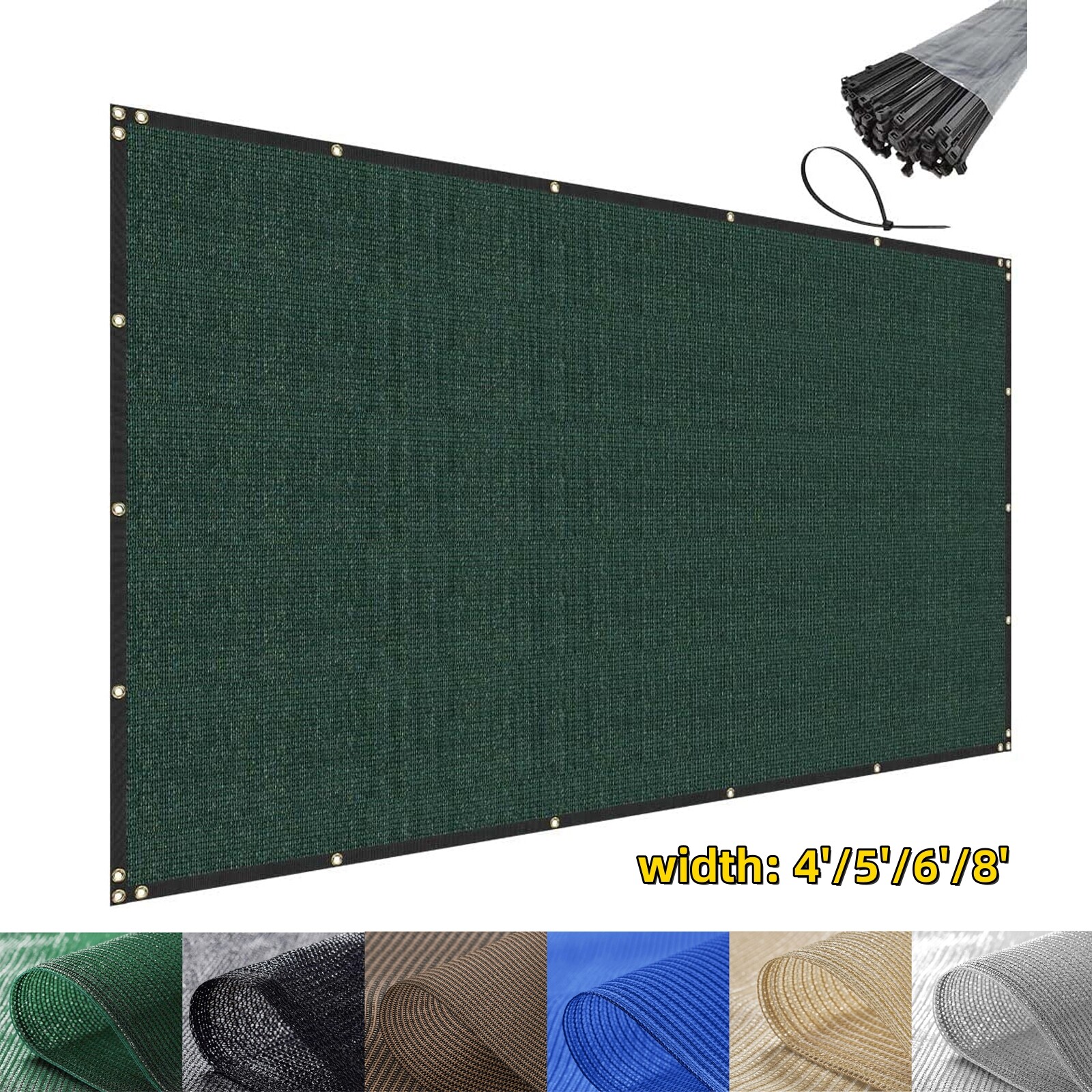 4/5/6/8 ft Privacy Fence Screen Garden Yard UV Windscreen Mesh Shade Net Cover